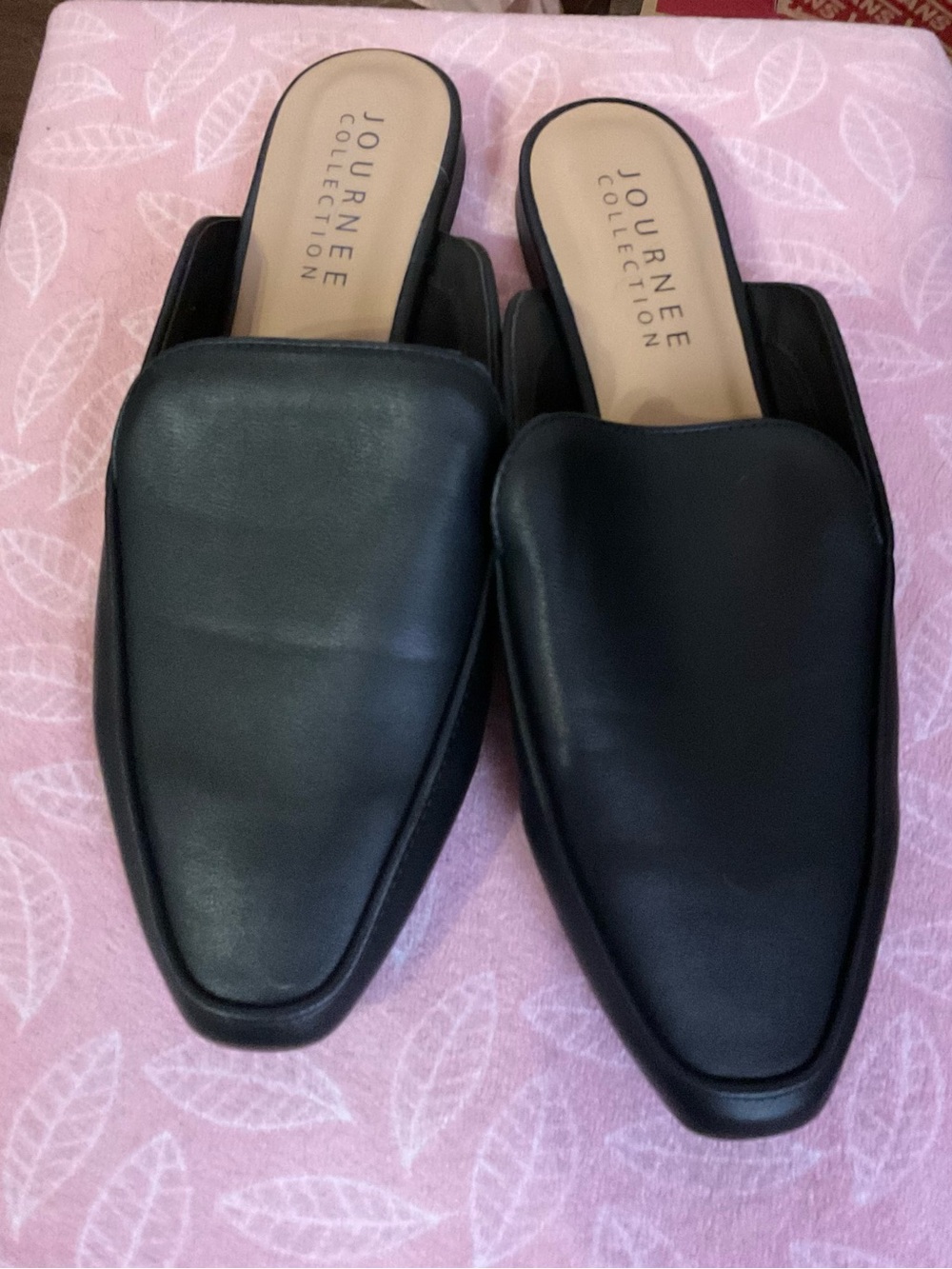 Journee Collection Black Slip-On Mule Clogs